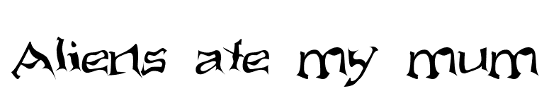 Aliens ate my mum font preview