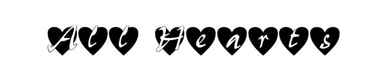 All Hearts font preview