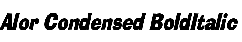 Alor Condensed BoldItalic font preview