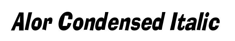 Alor Condensed Italic font preview
