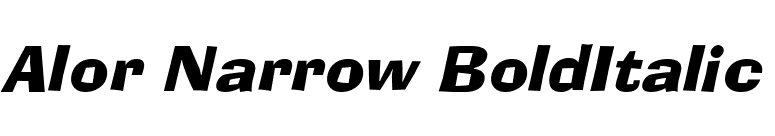 Alor Narrow BoldItalic font preview