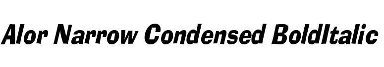 Alor Narrow Condensed BoldItalic font preview