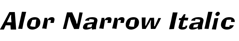 Alor Narrow Italic font preview