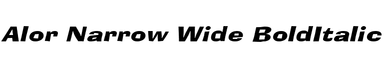 Alor Narrow Wide BoldItalic font preview