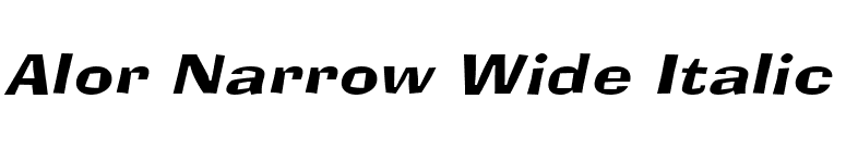 Alor Narrow Wide Italic font preview