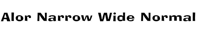 Alor Narrow Wide Normal font preview