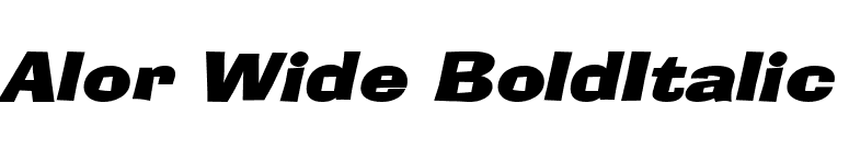 Alor Wide BoldItalic font preview