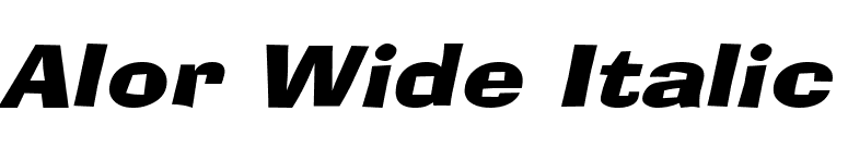 Alor Wide Italic font preview