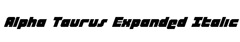 Alpha Taurus Expanded Italic font preview