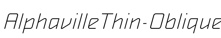 AlphavilleThin-Oblique font preview