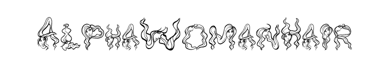AlphaWomanHair font preview