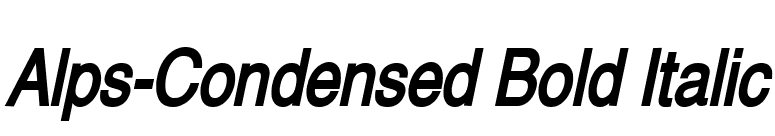 Alps-Condensed Bold Italic font preview