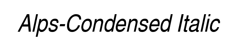 Alps-Condensed Italic font preview