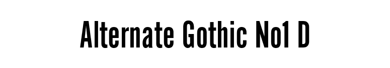 Alternate Gothic No1 D font preview