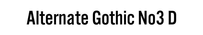 Alternate Gothic No3 D font preview