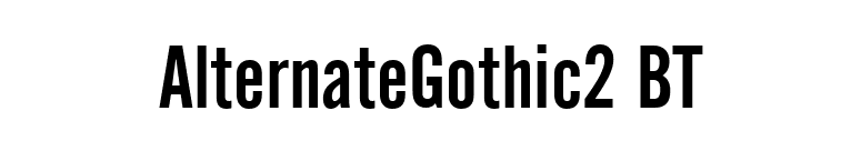 AlternateGothic2 BT font preview