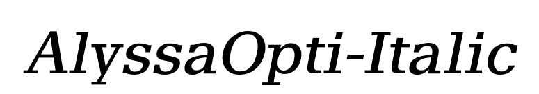AlyssaOpti-Italic font preview