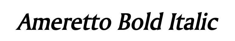 Ameretto Bold Italic font preview