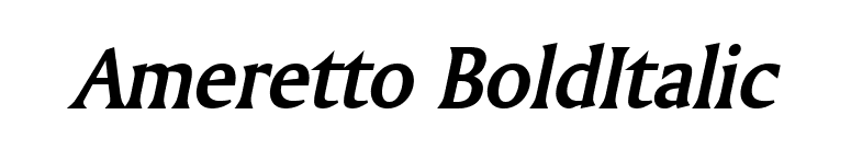 Ameretto BoldItalic font preview