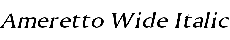 Ameretto Wide Italic font preview