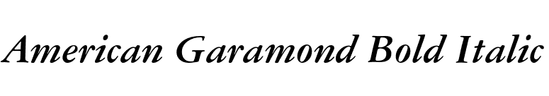 American Garamond Bold Italic font preview