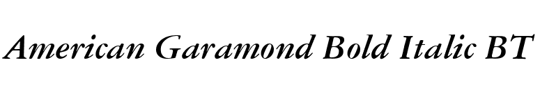 American Garamond Bold Italic BT font preview