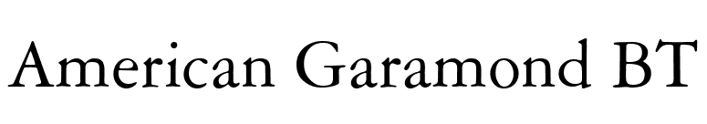 American Garamond BT font preview
