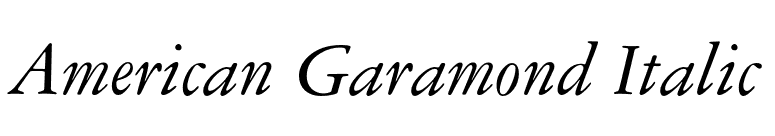 American Garamond Italic font preview