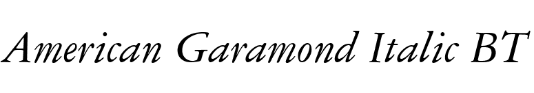 American Garamond Italic BT font preview