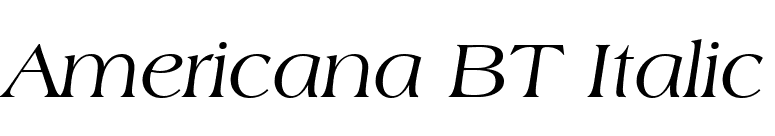 Americana BT Italic font preview