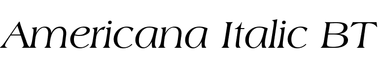 Americana Italic BT font preview