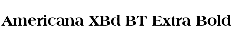 Americana XBd BT Extra Bold font preview