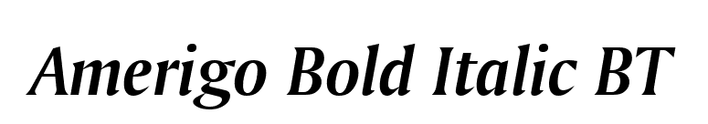 Amerigo Bold Italic BT font preview