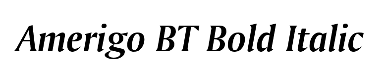 Amerigo BT Bold Italic font preview