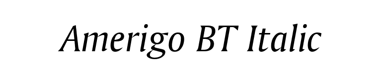 Amerigo BT Italic font preview