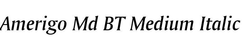 Amerigo Md BT Medium Italic font preview