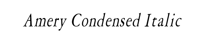 Amery Condensed Italic font preview