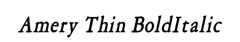 Amery Thin BoldItalic font preview