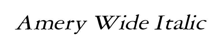 Amery Wide Italic font preview
