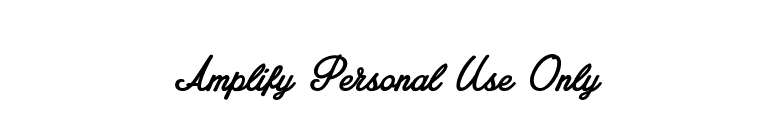 Amplify Personal Use Only font preview