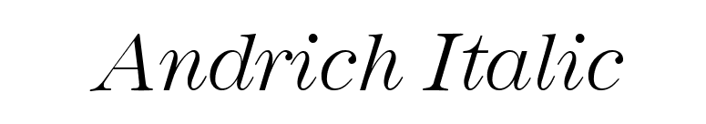 Andrich Italic font preview
