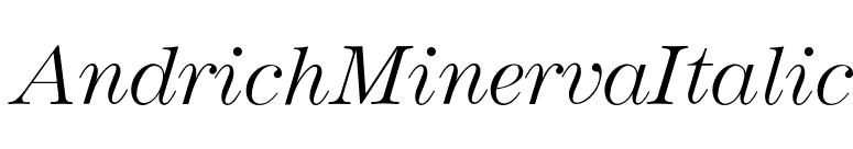 AndrichMinervaItalic font preview