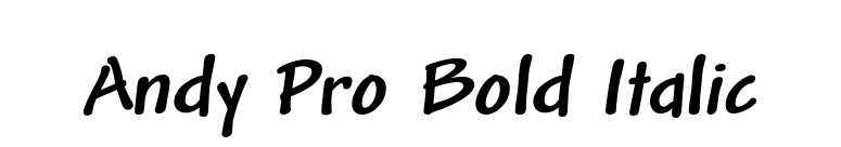 Andy Pro Bold Italic font preview