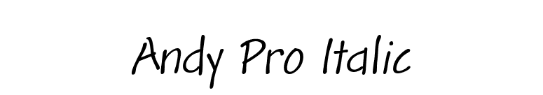 Andy Pro Italic font preview