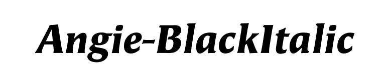 Angie-BlackItalic font preview