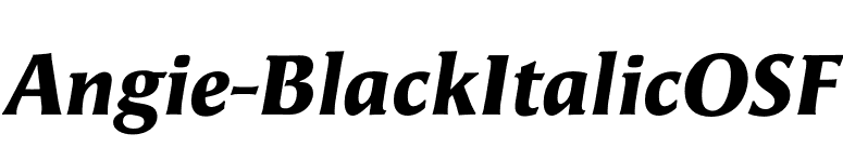 Angie-BlackItalicOSF font preview