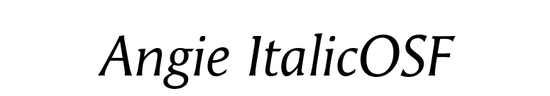 Angie ItalicOSF font preview