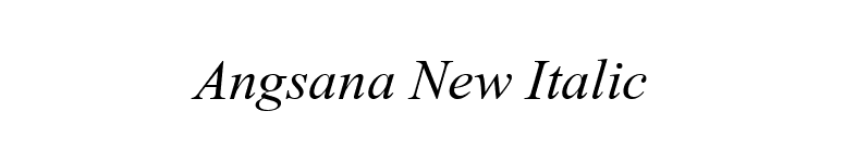 Angsana New Italic font preview