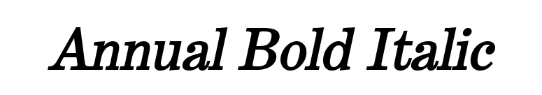 Annual Bold Italic font preview