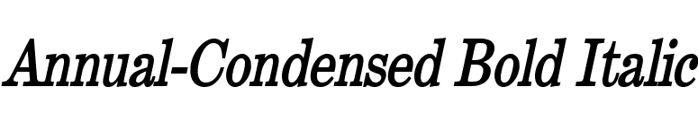 Annual-Condensed Bold Italic font preview